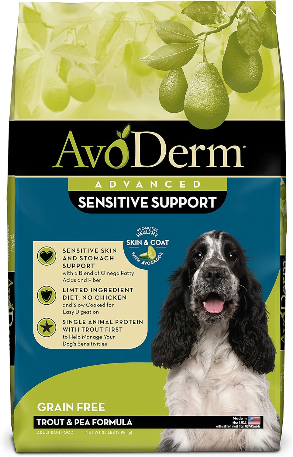 AvoDerm Advanced Sensitive Support Grain-Free Trout & Pea Formula Dry Dog Food – Gallery Image 1
