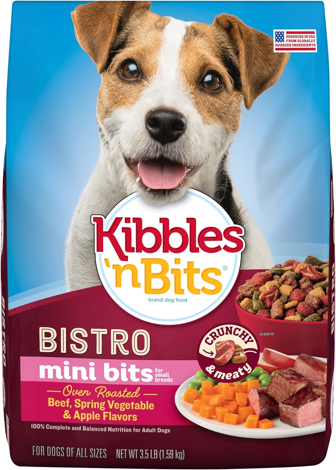 Kibbles n Bits Bistro Small Breed Mini Bits Oven Roasted Beef Flavor Dry Dog Food – Gallery Image 1