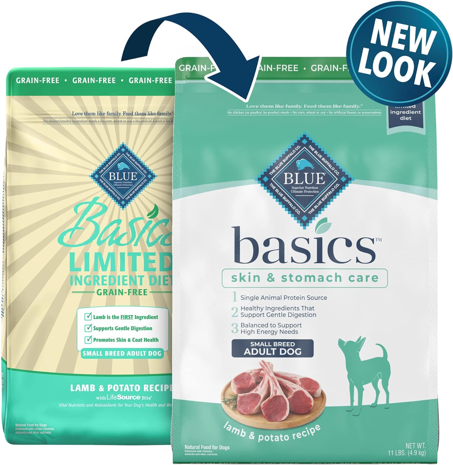Blue Basics Limited Ingredient Diet Small Breed Adult Grain-Free Lamb and Potato Recipe Dry Dog Food – Gallery Image 2