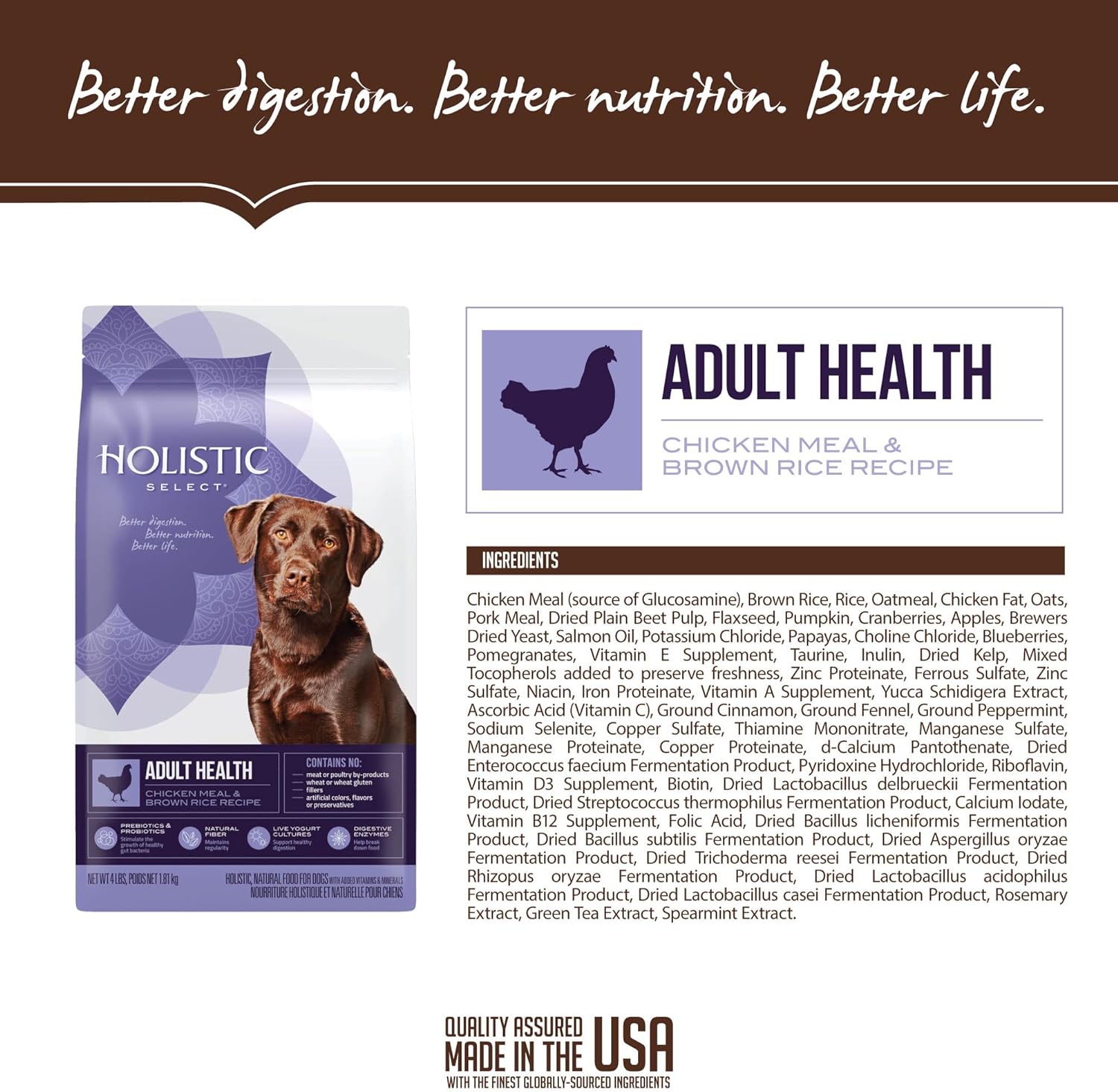 Holistic Select Adult Health Chicken Meal & Brown Rice Recipe Dry Dog Food – Gallery Image 4