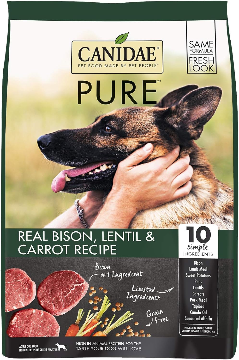 Canidae Pure Grain-Free Real Bison, Lentil & Carrot Recipe Dry Dog Food – Gallery Image 1