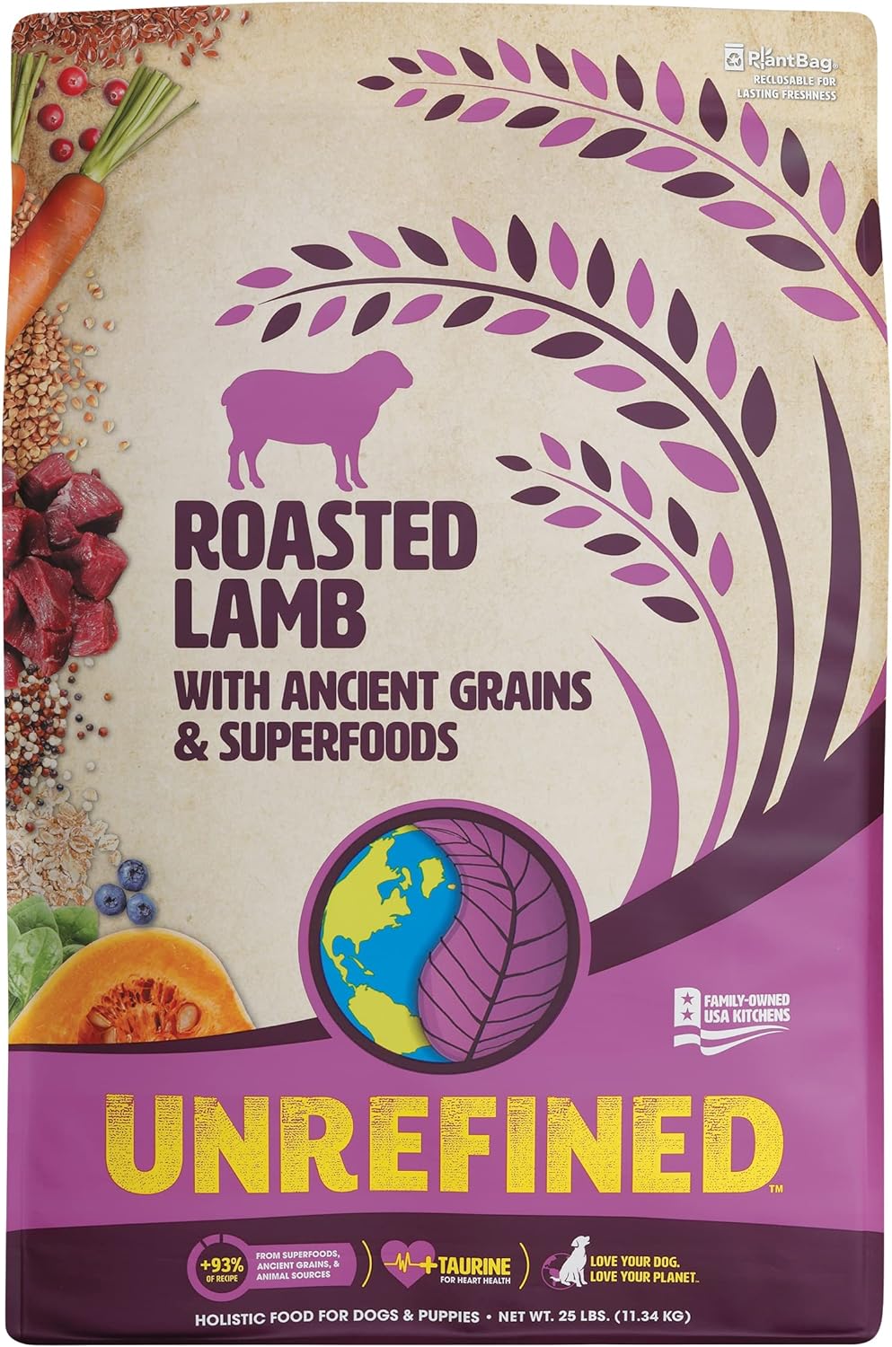 Earthborn Holistic Unrefined Roasted Lamb with Ancient Grains & Superfoods Dry Dog Food – Gallery Image 1