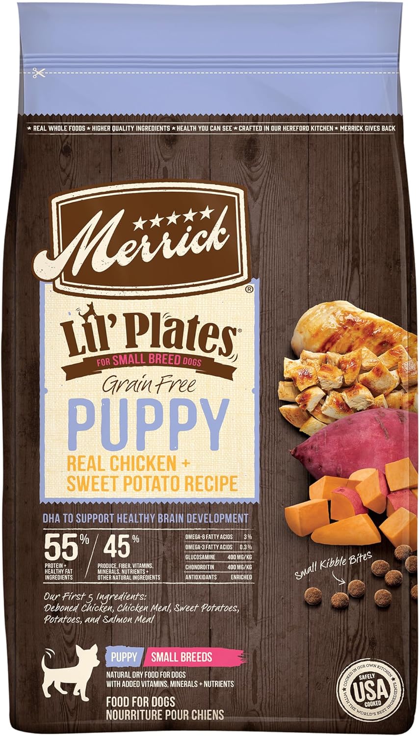 Merrick Lil’ Plates Grain-Free Puppy Real Chicken + Sweet Potato Recipe Dry Dog Food – Gallery Image 1