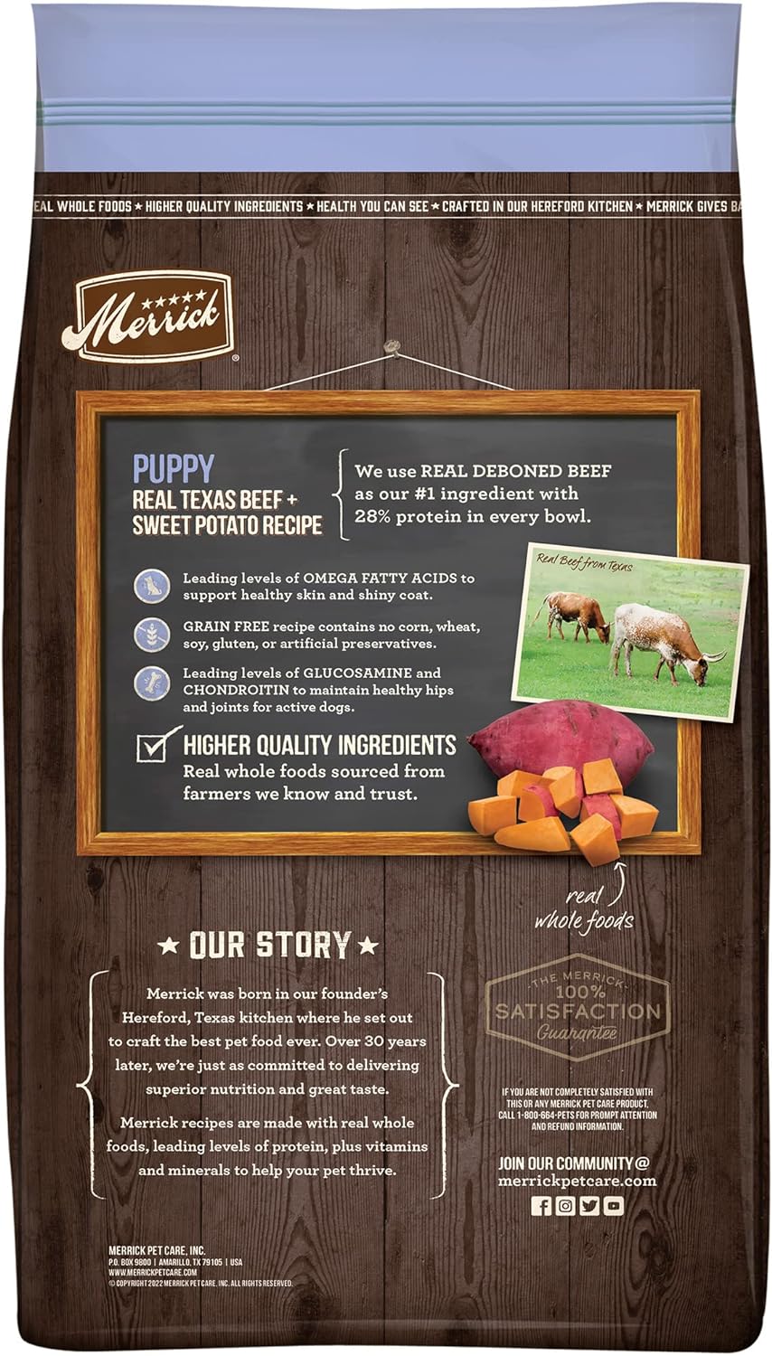 Merrick Grain-Free Real Texas Beef + Sweet Potato Puppy Recipe Dry Dog Food – Gallery Image 5