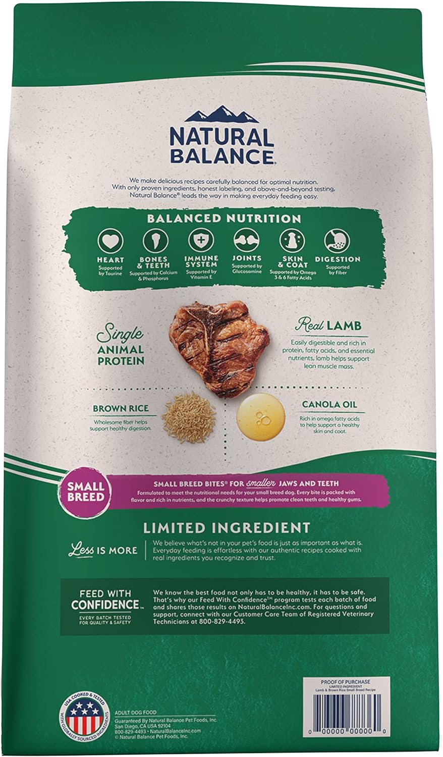 Natural Balance L.I.D. Limited Ingredient Diets Lamb & Brown Rice Small Breed Bites Dry Dog Food – Gallery Image 2