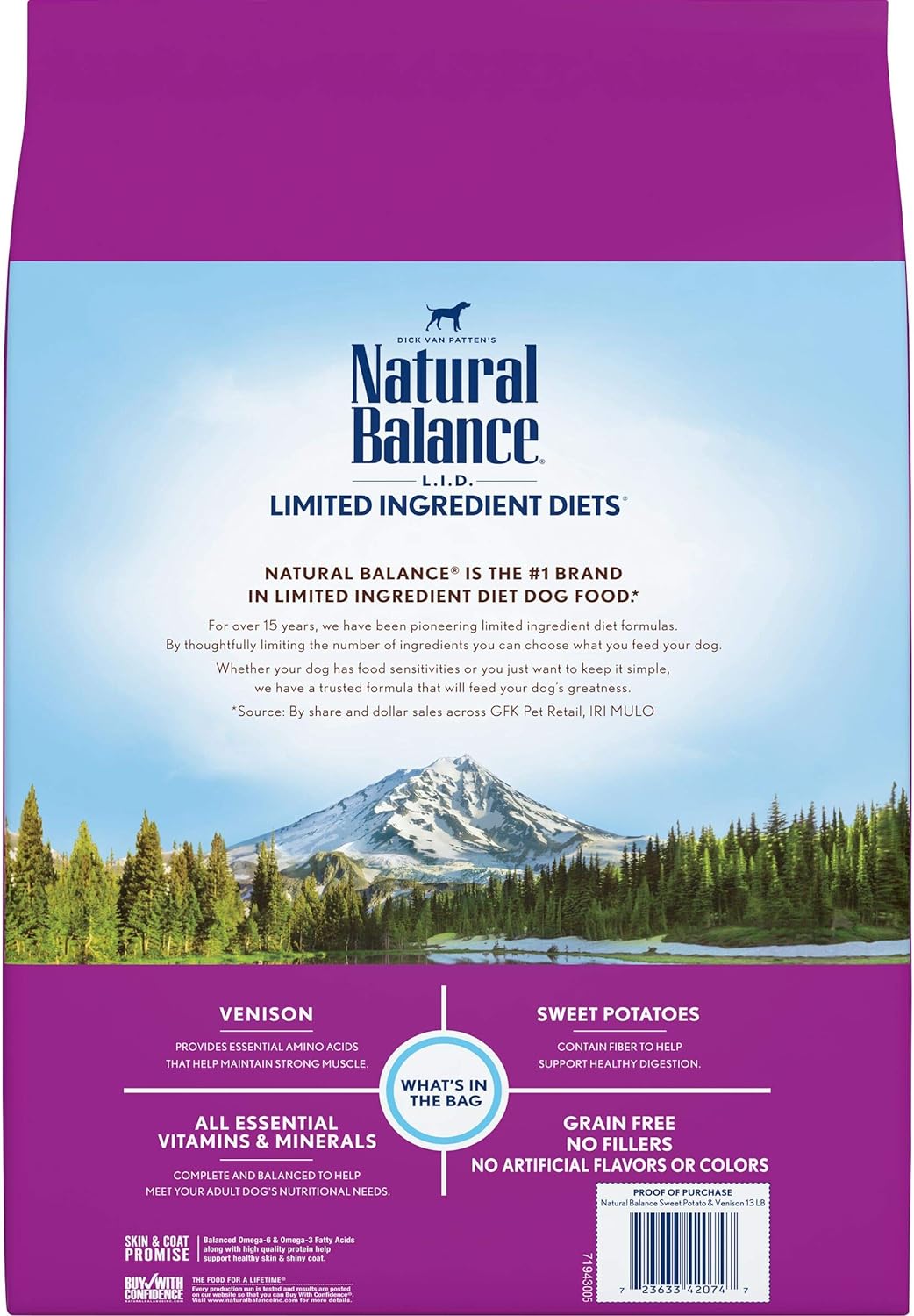 Natural Balance L.I.D. Limited Ingredient Diets Grain-Free Sweet Potato & Venison Dry Dog Food – Gallery Image 2