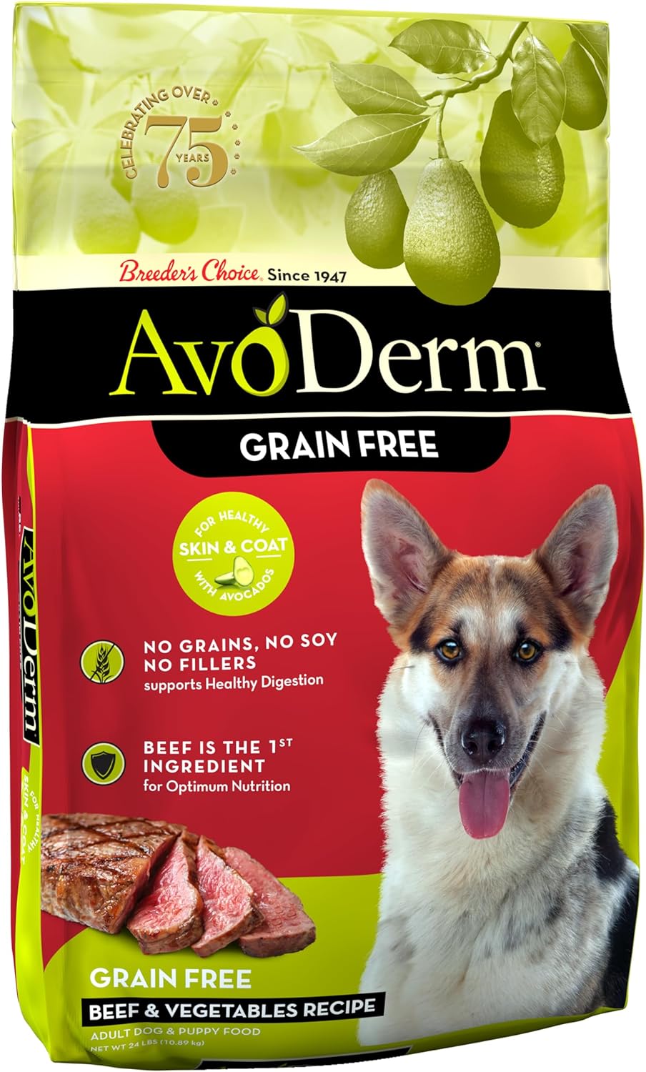 AvoDerm Grain-Free Beef & Vegetables Recipe Dry Dog Food – Gallery Image 1
