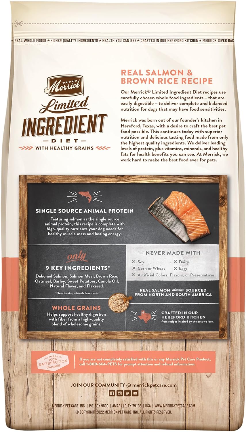 Merrick Limited Ingredient Diet Real Salmon & Brown Rice Recipe Dry Dog Food – Gallery Image 5