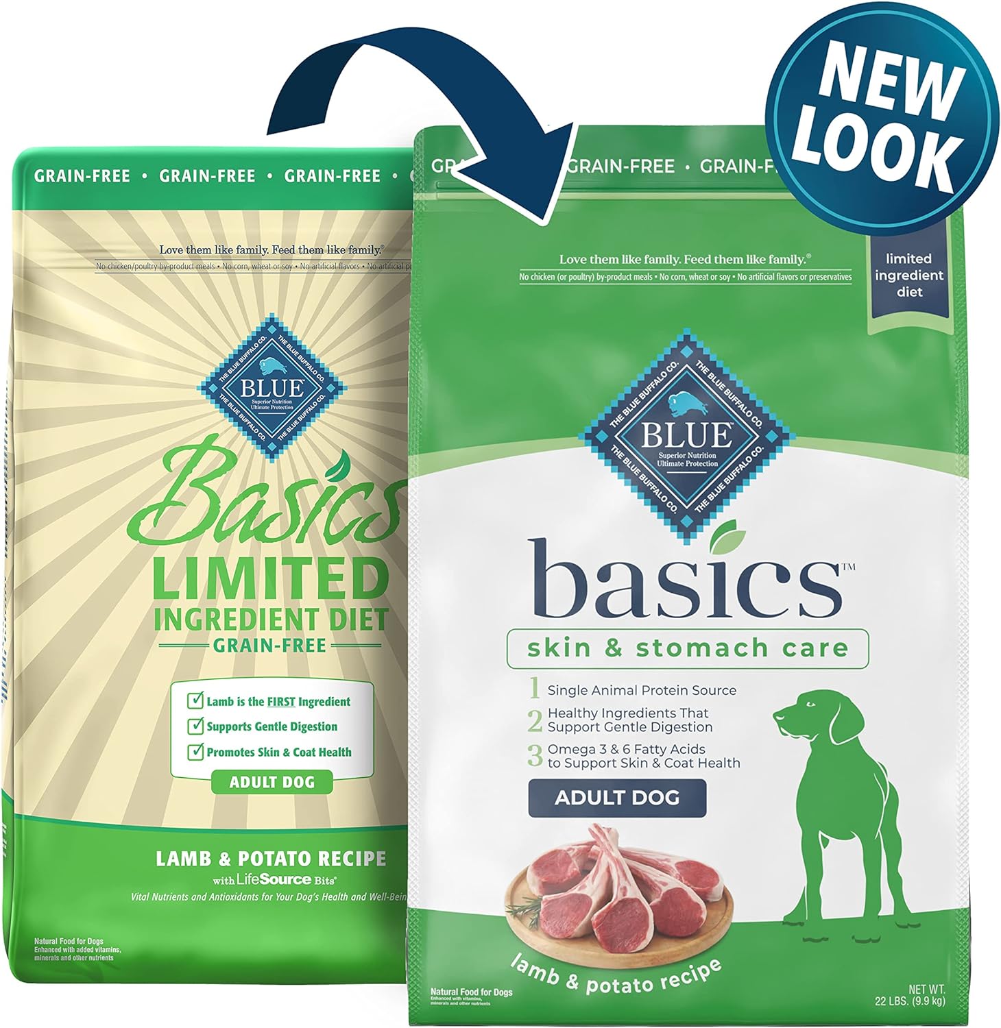 Blue Basics Limited Ingredient Diet Adult Grain-Free Lamb and Potato Recipe Dry Dog Food – Gallery Image 2