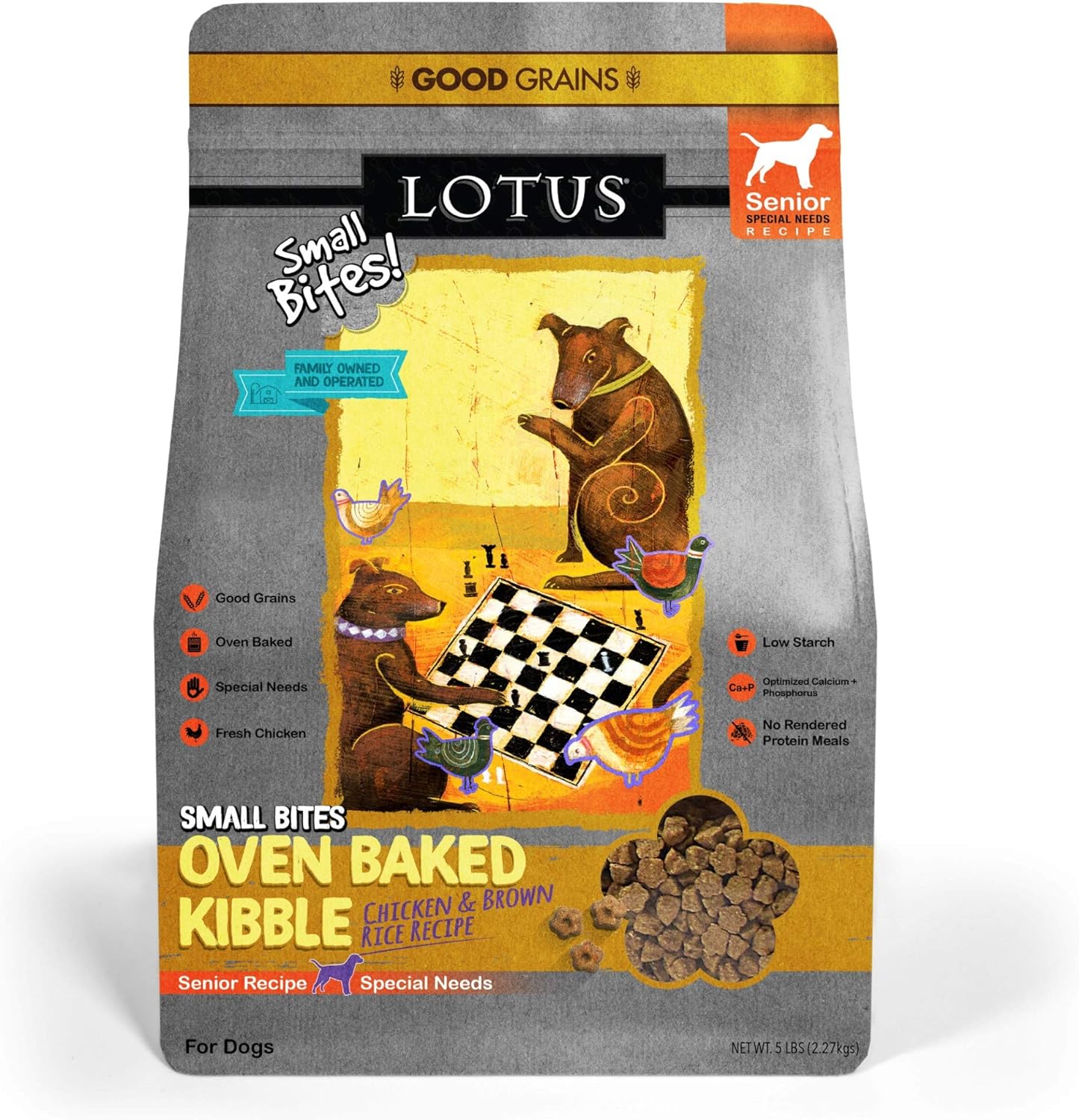 Lotus Oven Baked Small Bites Chicken Recipe Senior Dry Dog Food – Gallery Image 1