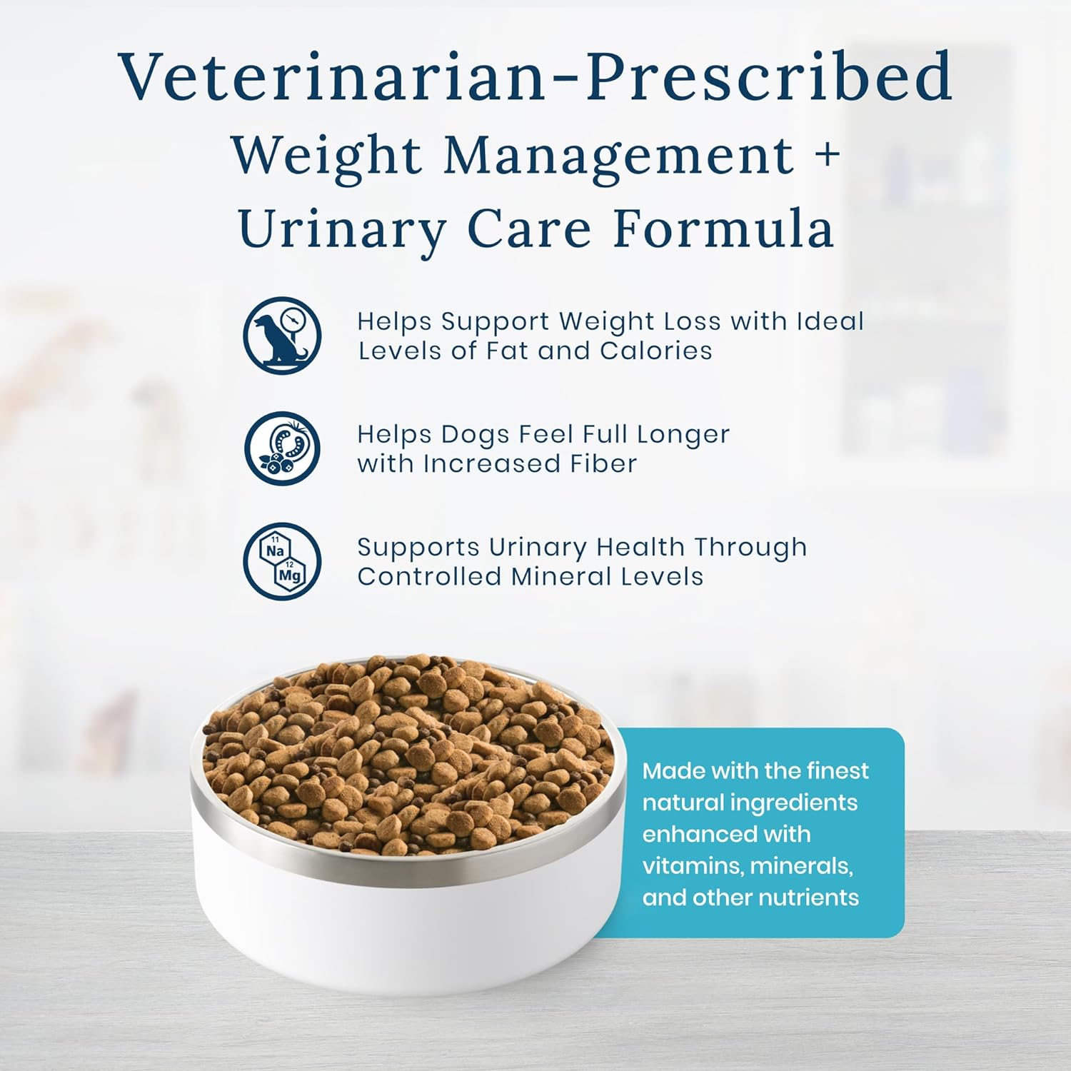 Blue Natural Veterinary Diet W+U Weight Management + Urinary Care Dry Dog Food – Gallery Image 3