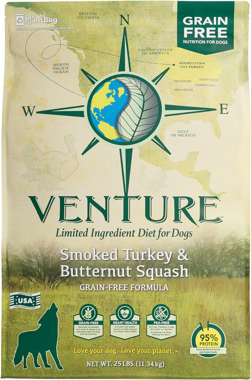 Earthborn Holistic Venture Limited Ingredient Grain-Free Smoked Turkey & Butternut Squash Dry Dog Food – Gallery Image 1