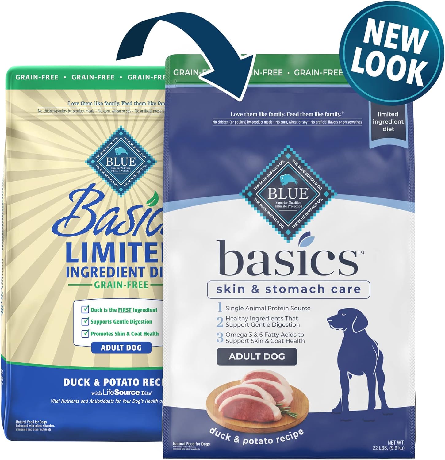 Blue Basics Limited Ingredient Diet Adult Grain-Free Duck and Potato Recipe Dry Dog Food – Gallery Image 2
