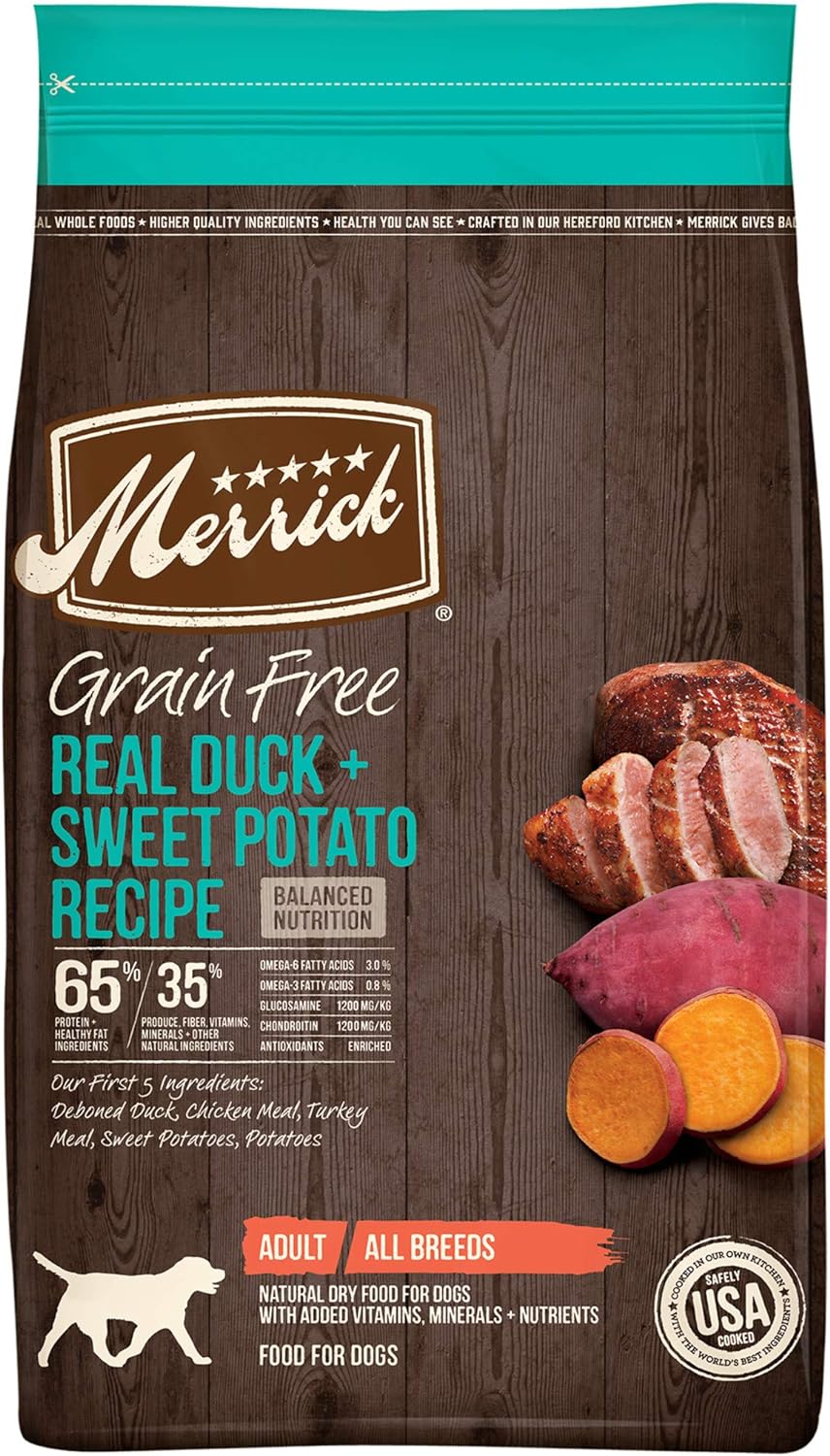 Merrick Grain-Free Real Duck + Sweet Potato Recipe Dry Dog Food – Gallery Image 1