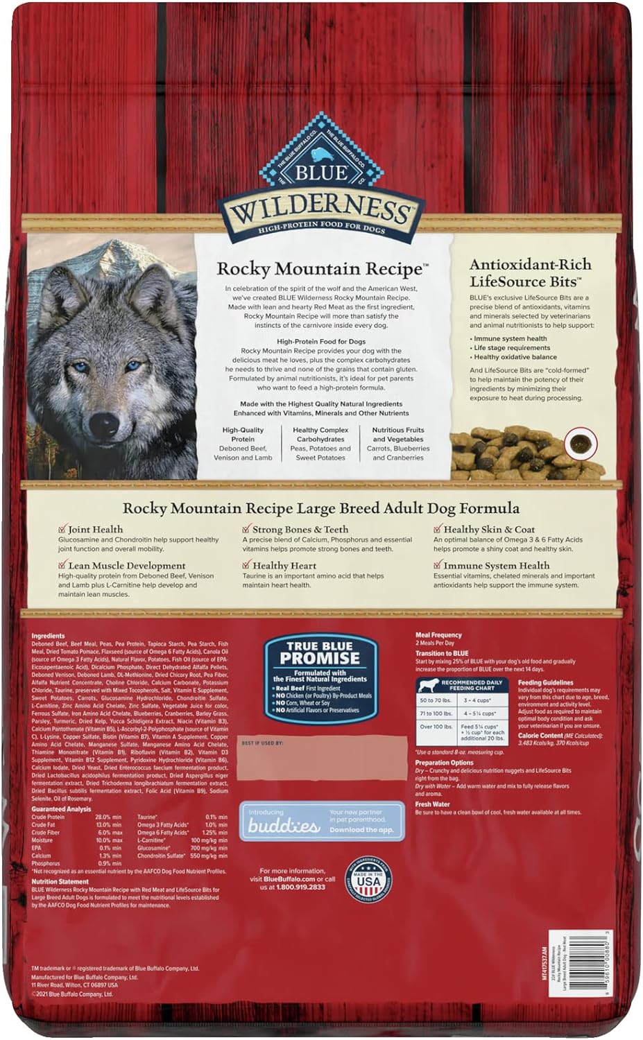 Blue Wilderness Rocky Mountain Recipe Large Breed Adult Red Meat Grain-Free Dry Dog Food – Gallery Image 3