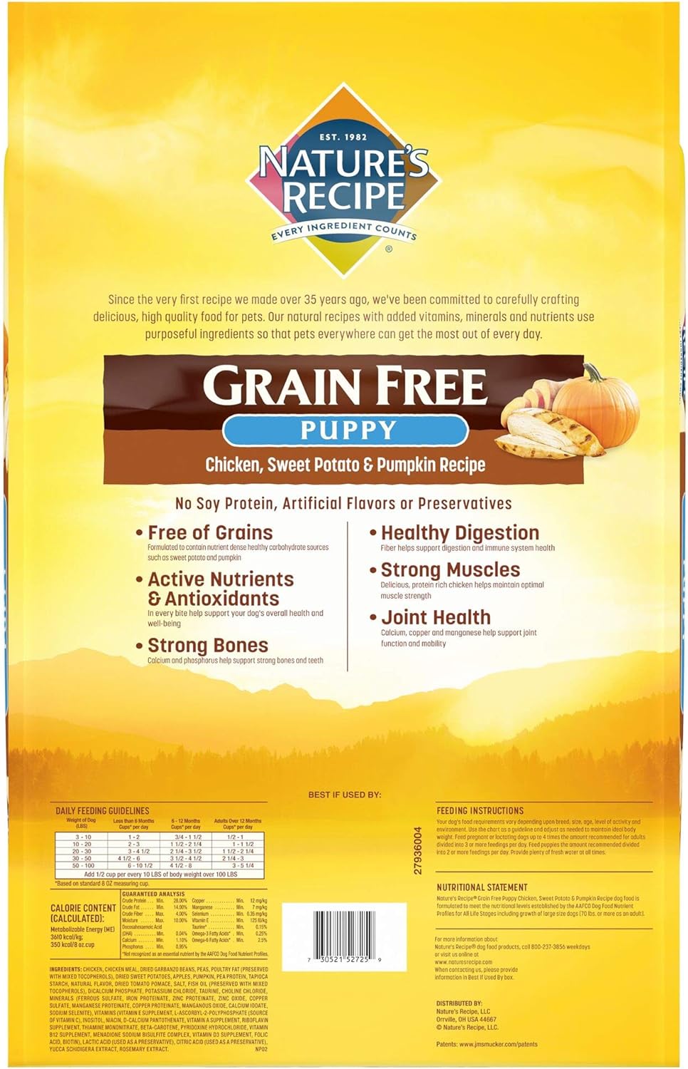 Nature’s Recipe Grain-Free Puppy Chicken, Sweet Potato, & Pumpkin Recipe Dry Dog Food – Gallery Image 2