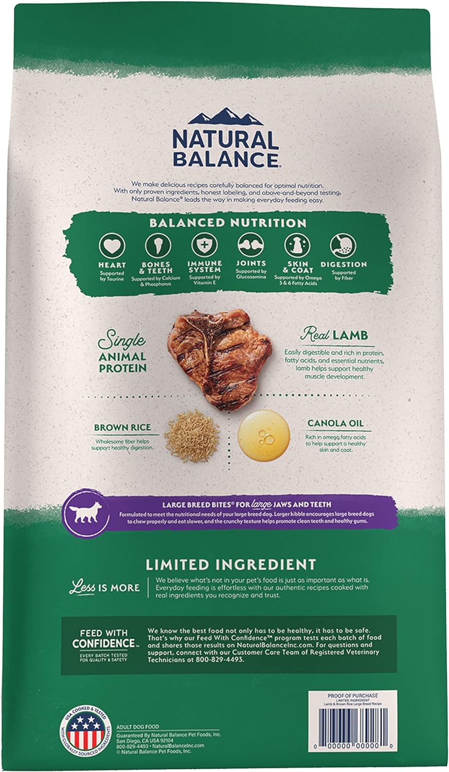 Natural Balance L.I.D. Limited Ingredient Diets Lamb & Brown Rice Large Breed Bites Dry Dog Food – Gallery Image 2