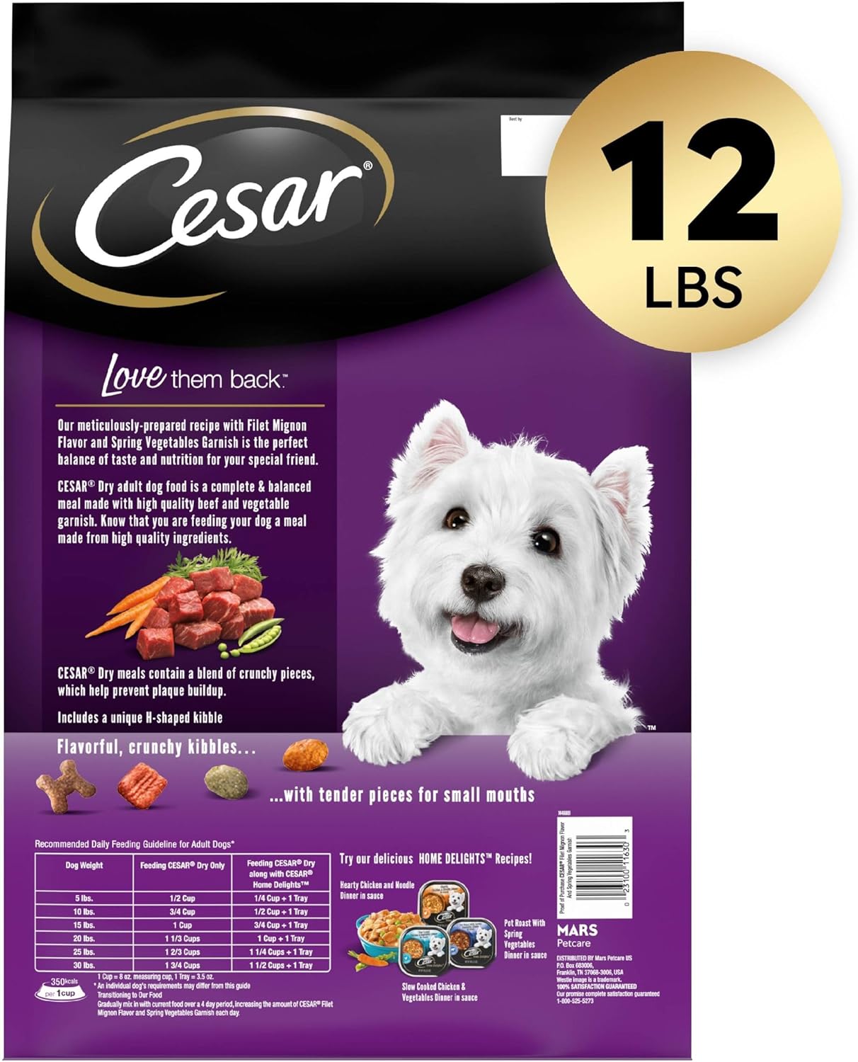 Cesar Filet Mignon Flavor & Spring Vegetables Garnish Dry Dog Food – Gallery Image 2