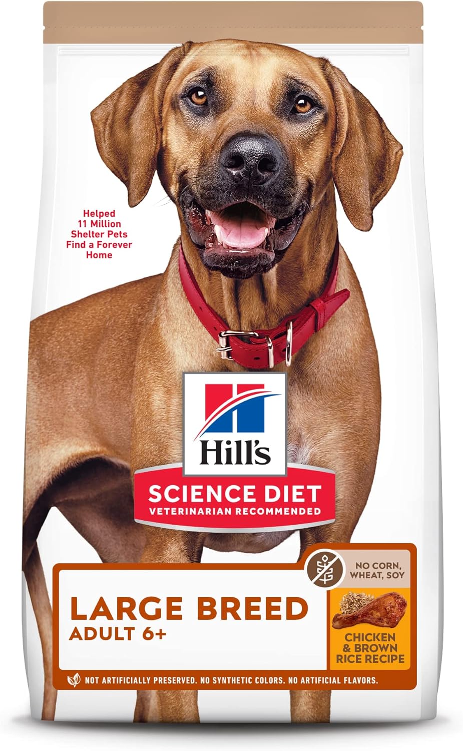 Hill’s Science Diet Adult 6+ Large Breed Chicken & Brown Rice Recipe No Corn, Wheat, Soy Dry Dog Food – Gallery Image 1
