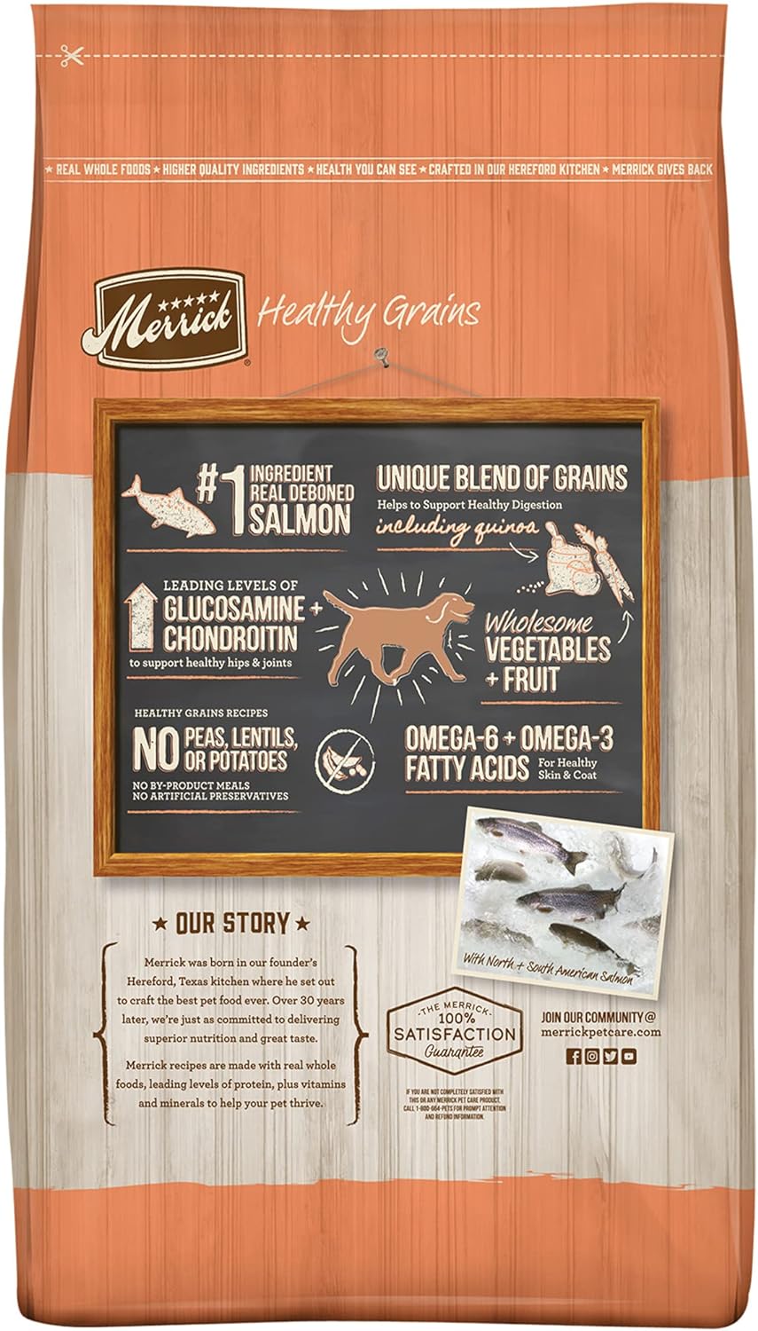 Merrick Healthy Grains Real Salmon + Brown Rice Recipe with Ancient Grains Dry Dog Food – Gallery Image 5