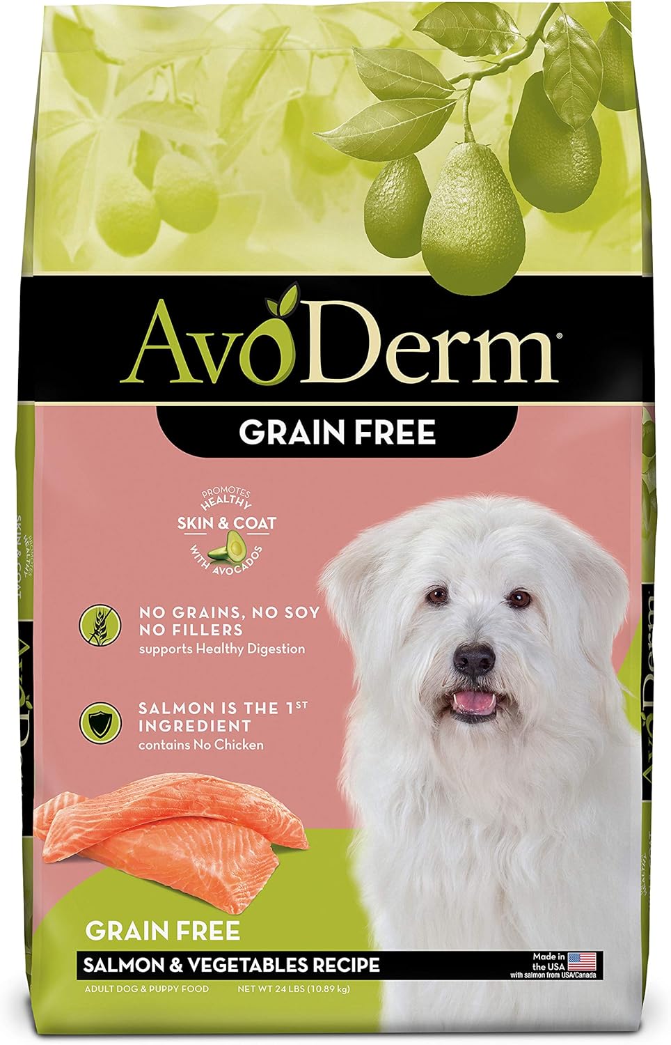 AvoDerm Natural Grain-Free Salmon & Vegetables Recipe Dry Dog Food – Gallery Image 1