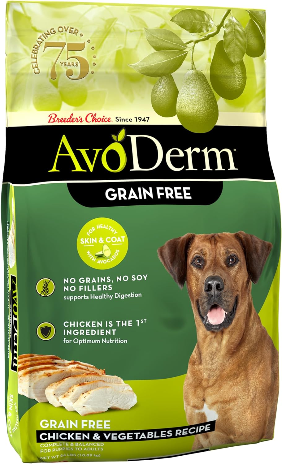 AvoDerm Natural Grain-Free Chicken & Vegetables Recipe Dry Dog Food – Gallery Image 1