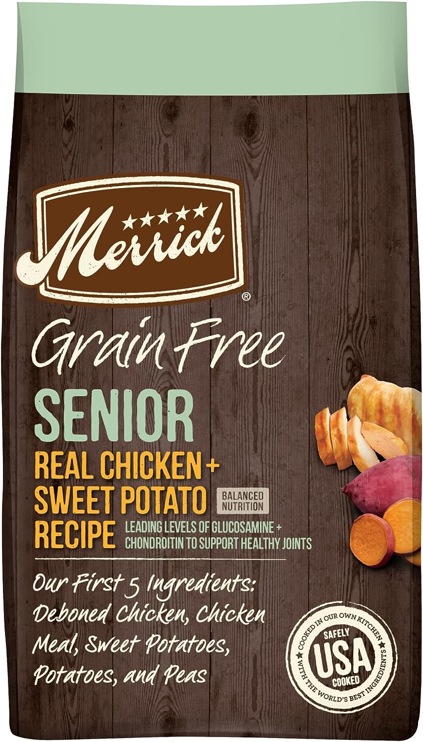 Merrick Grain-Free Senior Real Chicken + Sweet Potato Recipe Dry Dog Food – Gallery Image 1
