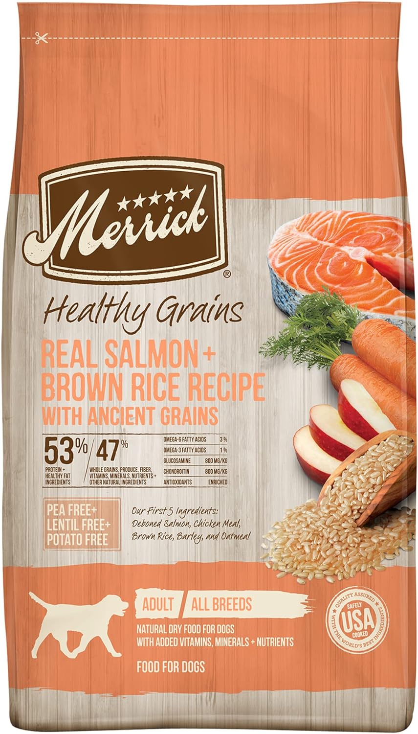 Merrick Healthy Grains Real Salmon + Brown Rice Recipe with Ancient Grains Dry Dog Food – Gallery Image 1