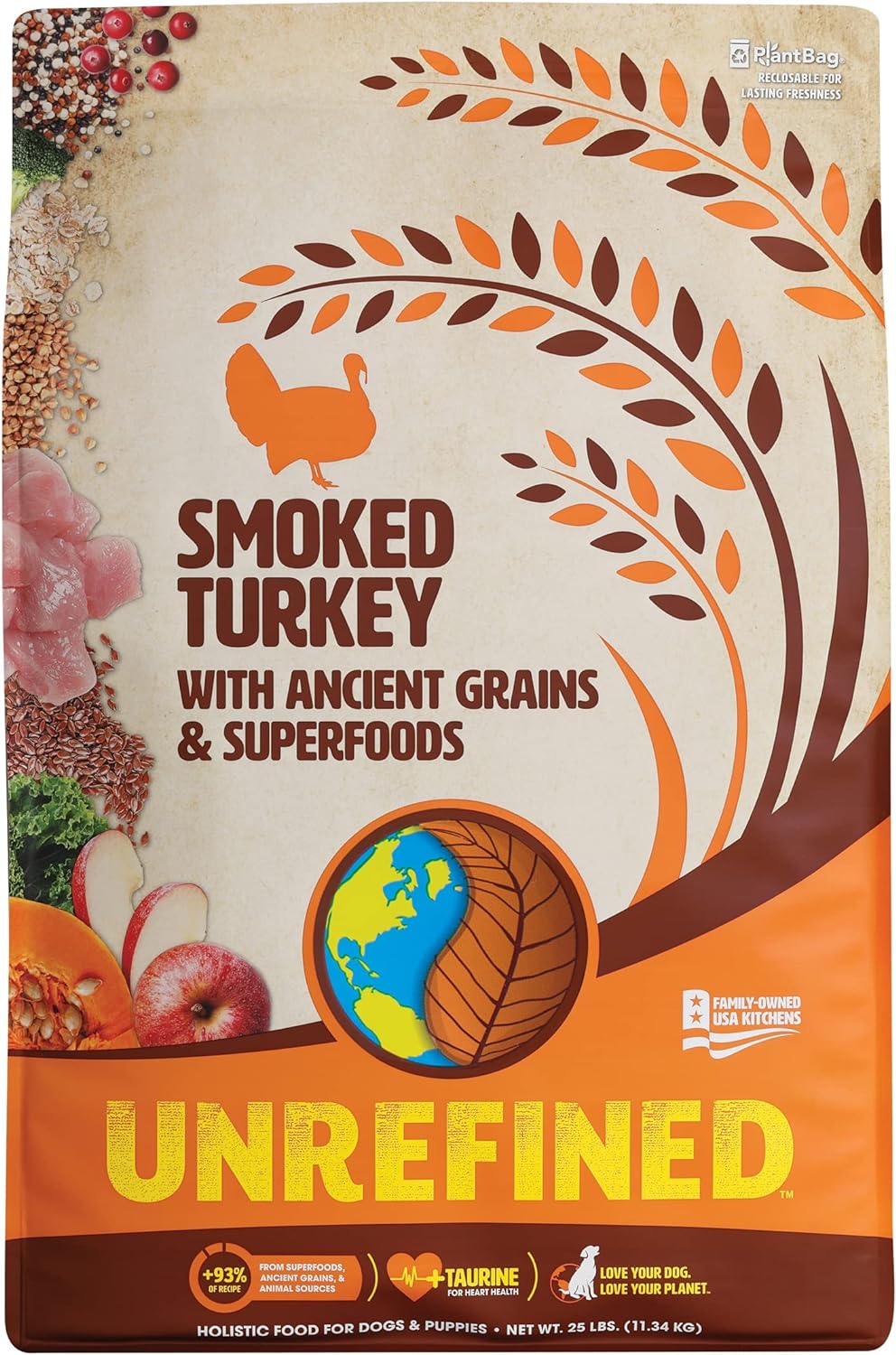 Earthborn Holistic Unrefined Smoked Turkey with Ancient Grains & Superfoods Dry Dog Food – Gallery Image 1