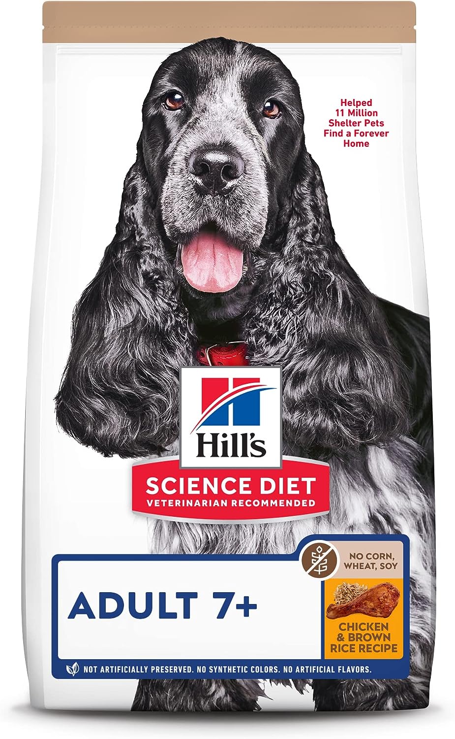 Hill’s Science Diet Adult 7+ Chicken & Brown Rice Recipe No Corn, Wheat, Soy Dry Dog Food – Gallery Image 1