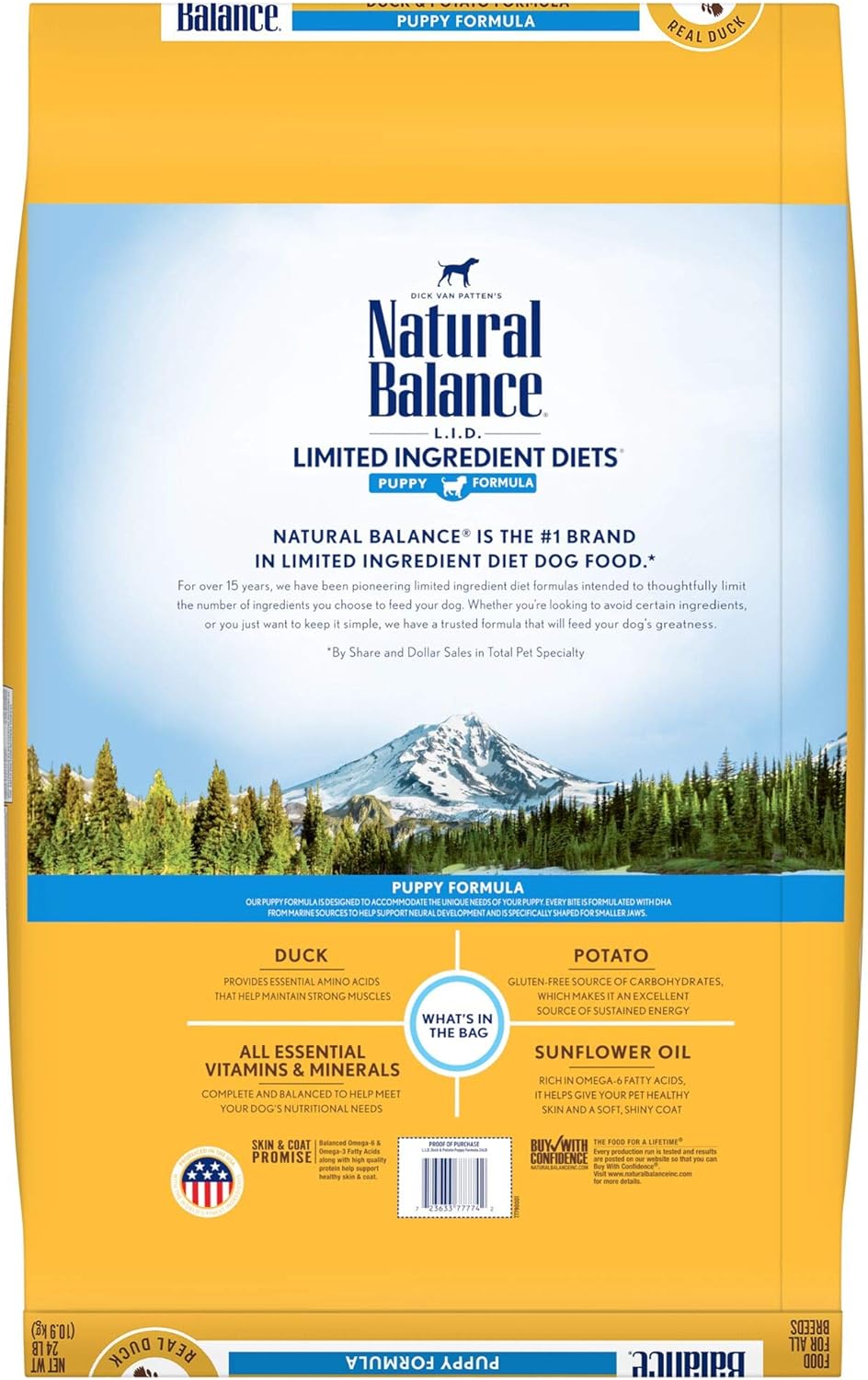 Natural Balance L.I.D. Limited Ingredient Diets Grain-Free Duck & Potato Dry Puppy Dry Dog Food – Gallery Image 2
