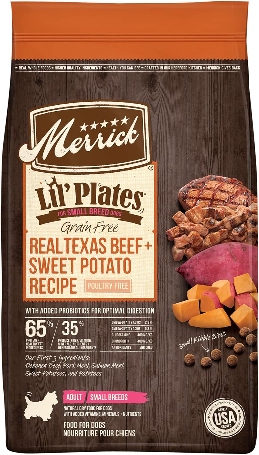 Merrick Lil’ Plates Grain-Free Real Texas Beef + Sweet Potato Recipe Dry Dog Food – Gallery Image 1
