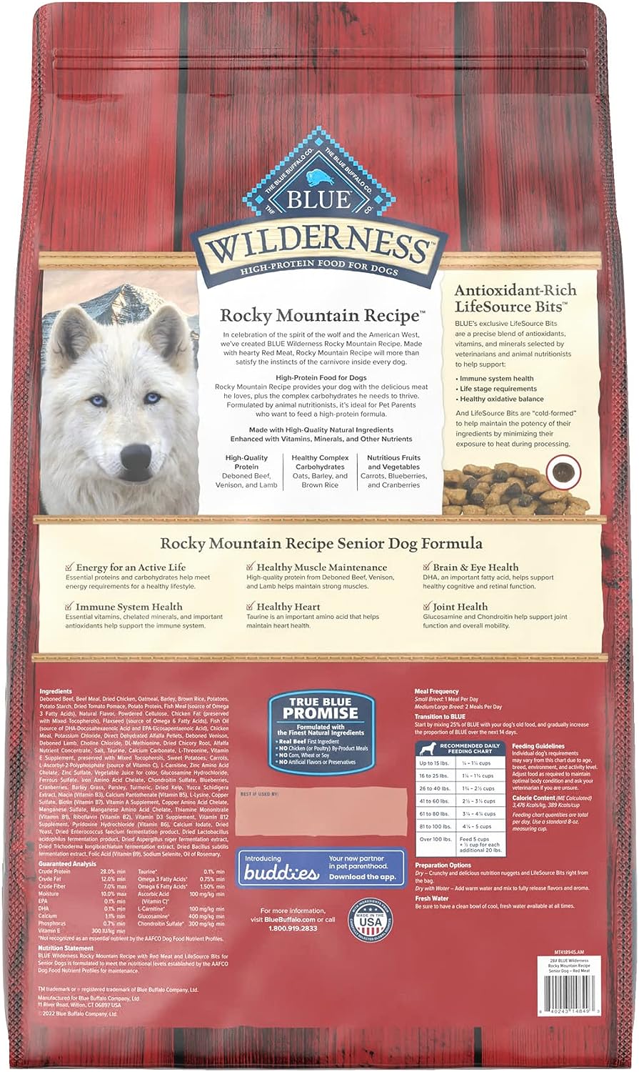 Blue Wilderness Rocky Mountain Recipe Senior Red Meat Grain-Free Dry Dog Food – Gallery Image 2