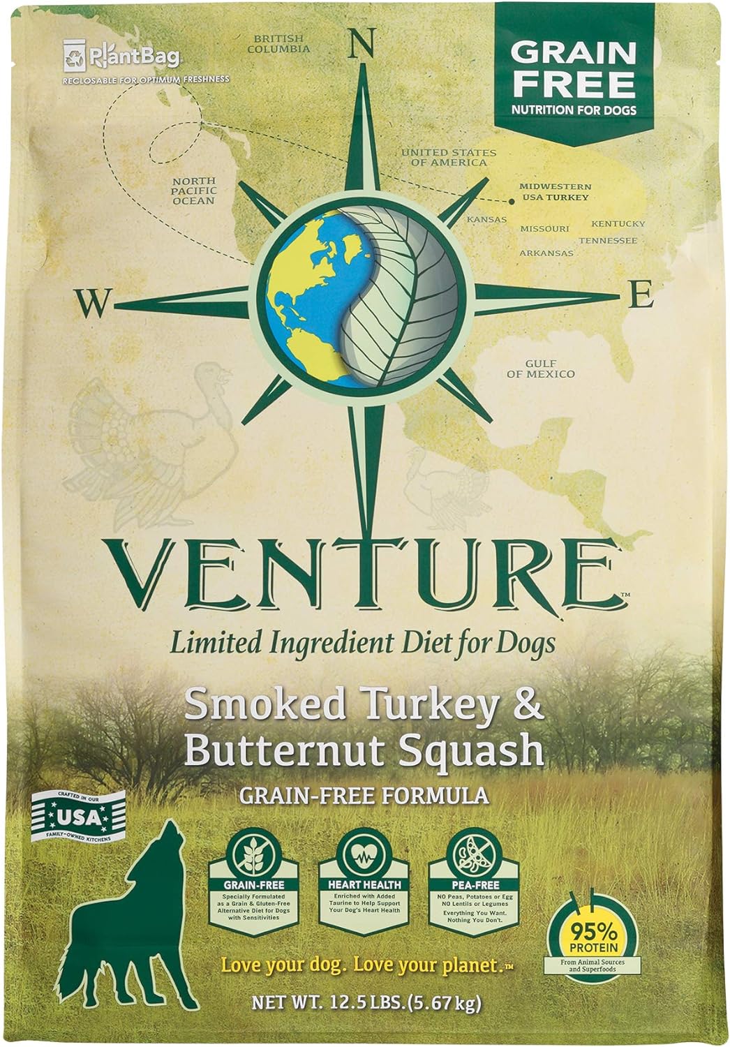 Earthborn Holistic Venture Limited Ingredient Grain-Free Roasted Lamb & Butternut Squash Dry Dog Food – Gallery Image 1
