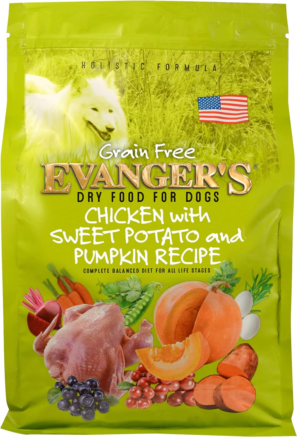 Evanger’s Grain-Free Chicken with Sweet Potato and Pumpkin Recipe Dry Dog Food – Gallery Image 1