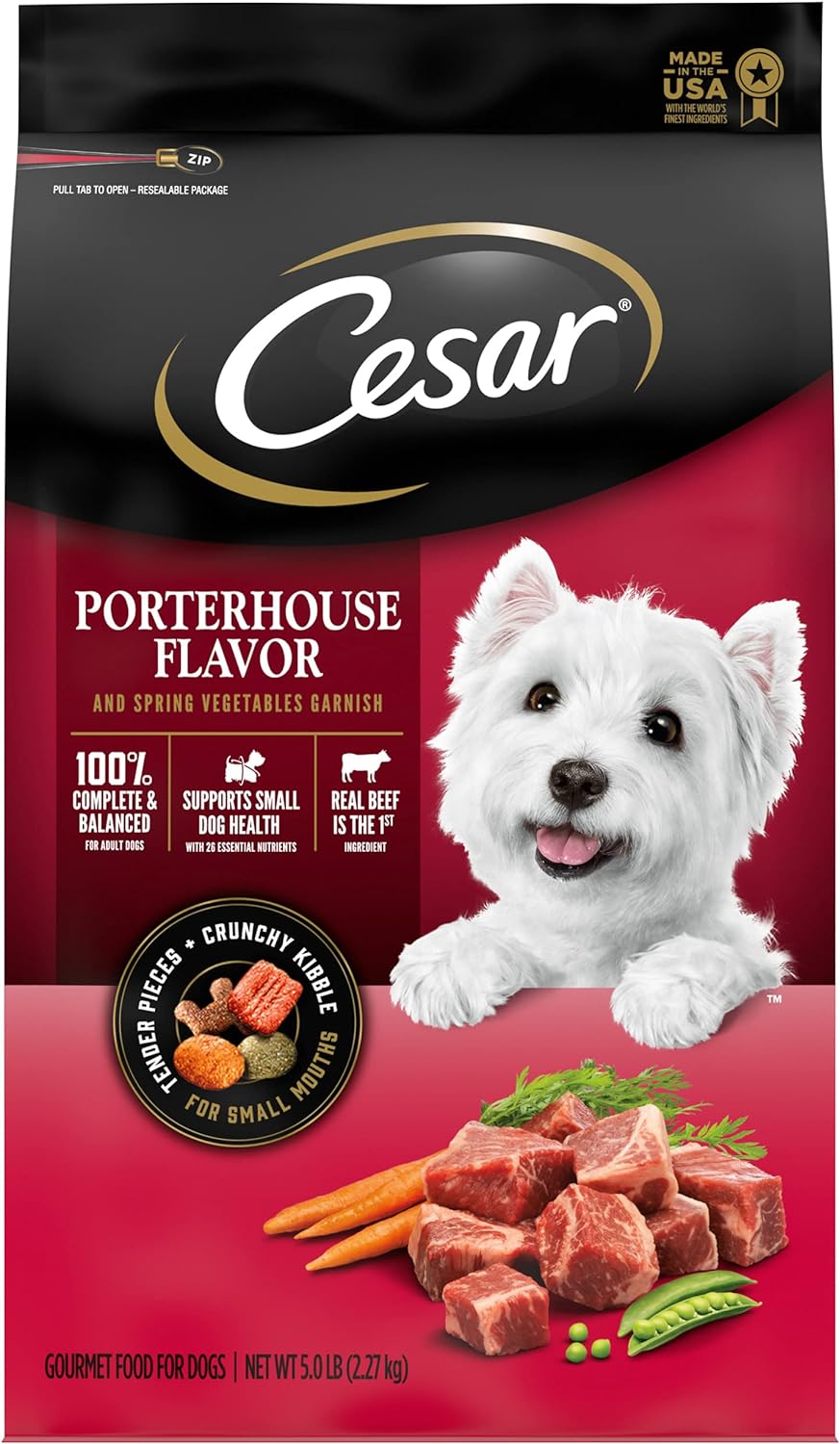 Cesar Porterhouse Flavor & Spring Vegetables Garnish Dry Dog Food – Gallery Image 1