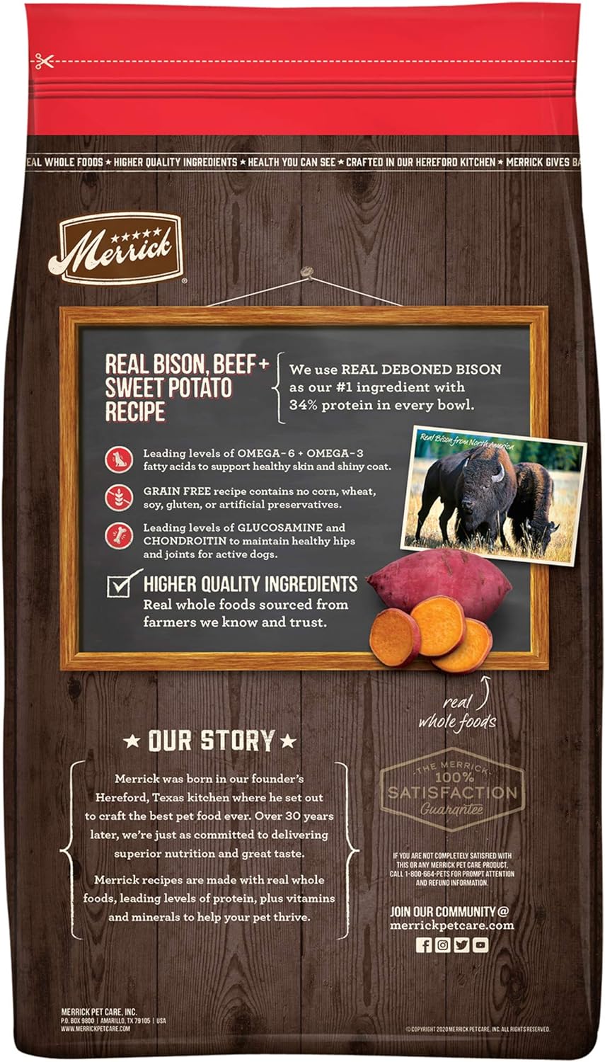 Merrick Grain-Free Real Bison, Beef + Sweet Potato Recipe Dry Dog Food – Gallery Image 9