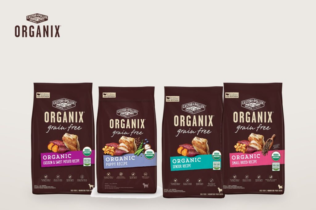 Castor & Pollux dog food packagings