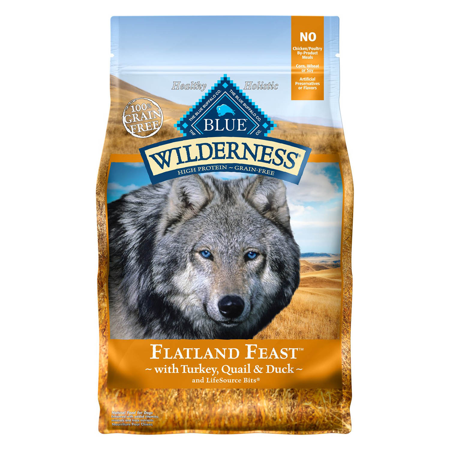 Blue Wilderness Flatland Feast Adult Turkey, Quail & Duck Grain-free 