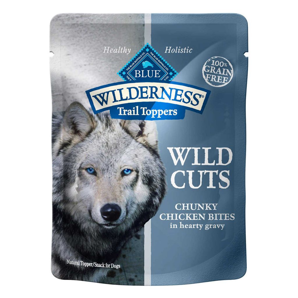 Blue Wilderness Wild Cuts Trail Toppers Chunky Chicken Bites in Hearty Gravy Grain-Free Dog Food Topper