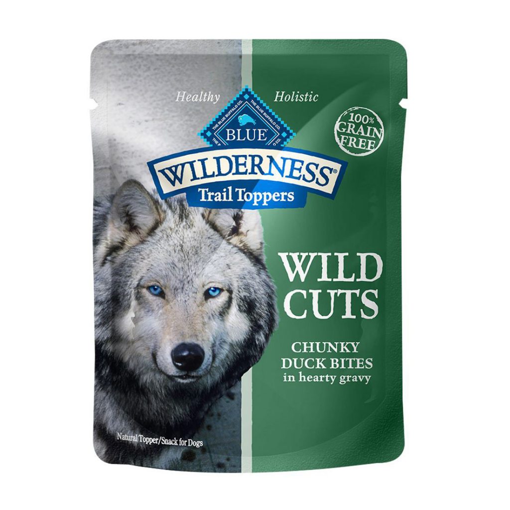 Blue Wilderness Wild Cuts Trail Toppers Chunky Duck Bites in Hearty Gravy Grain-Free Dog Food Topper