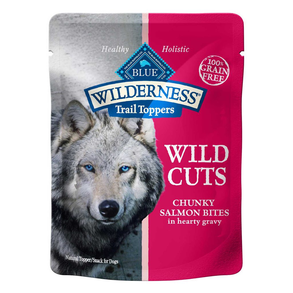 Blue Wilderness Wild Cuts Trail Toppers Chunky Salmon Bites in Hearty Gravy Grain-Free Dog Food Topper