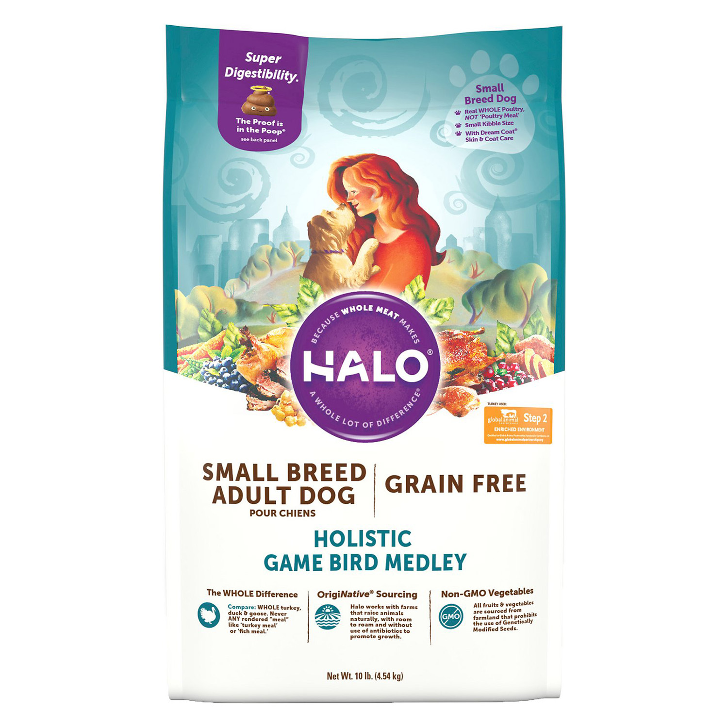 Halo Small Breed Adult GrainFree Holistic Game Bird Medley Dry Dog