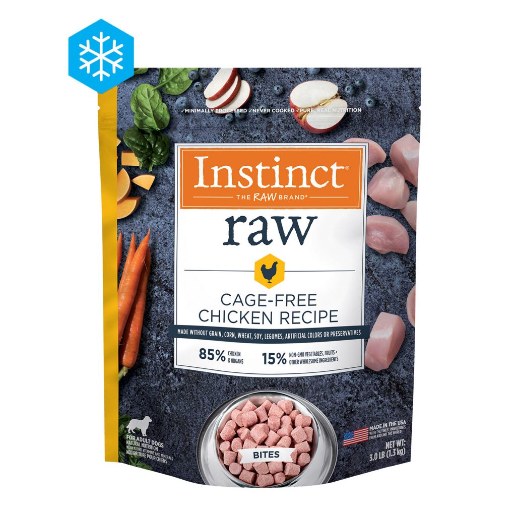 Instinct Raw Bites Cage-Free Chicken Recipe Frozen Dog Food