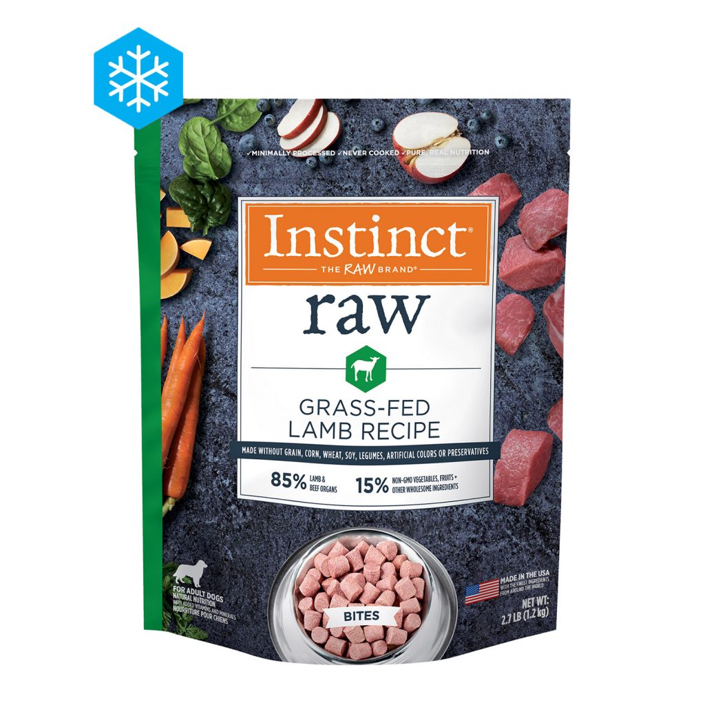 Instinct Raw Bites Grass-Fed Lamb Recipe Frozen Dog Food