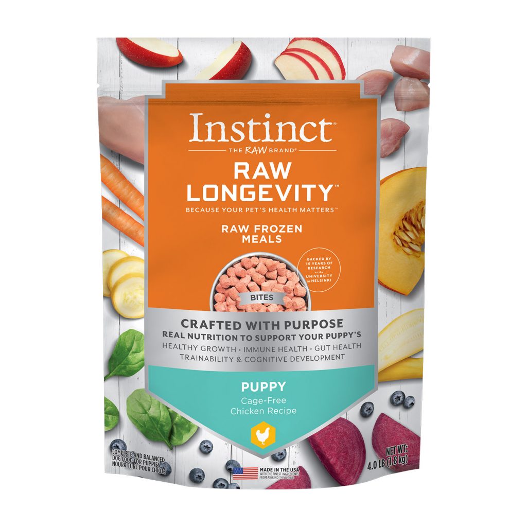 Instinct Raw Longevity Bites Cage-Free Chicken Recipe for Puppies Frozen Dog Food