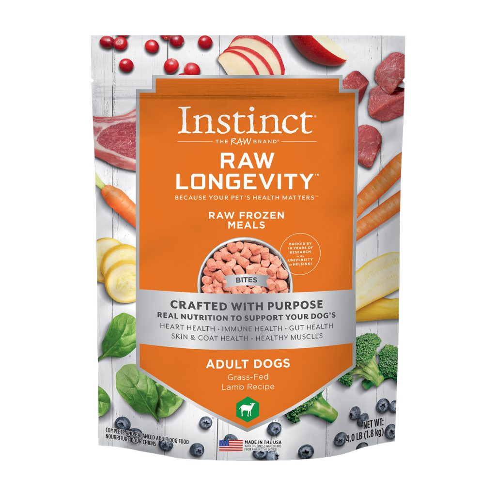 Instinct Raw Longevity Bites Grass-Fed Lamb Recipe Frozen Dog Food