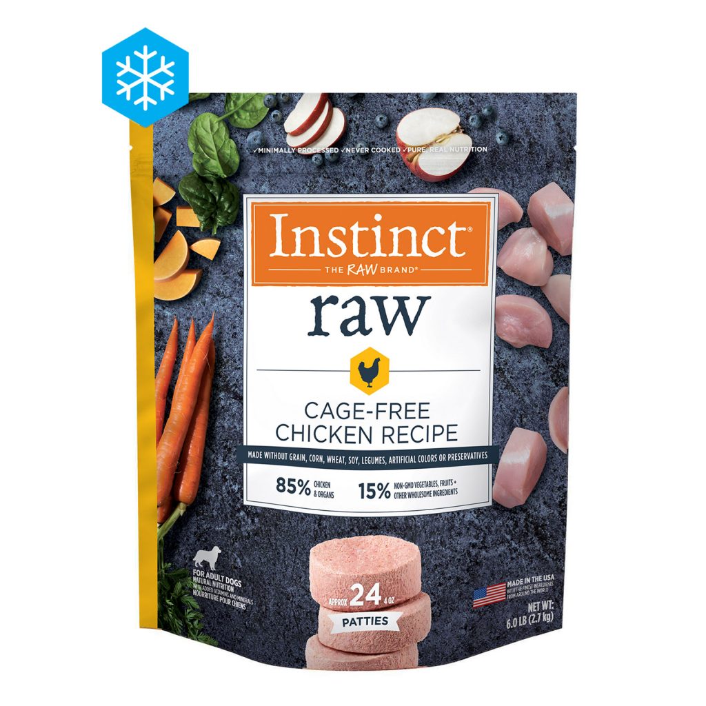 Instinct Raw Patties Cage-Free Chicken Recipe Frozen Dog Food