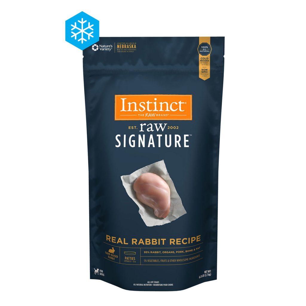 Instinct Raw Signature Patties Real Rabbit Recipe Frozen Dog Food