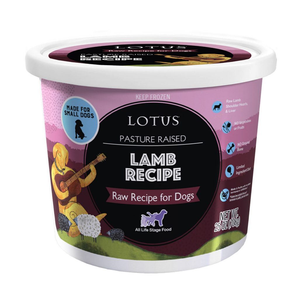 Lotus Pasture Raised Lamb Recipe Raw Frozen Dog Food